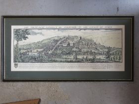 Print; 'The Southwest Prospect of Guildford in the County of Surrey' in Hogarth style frame,