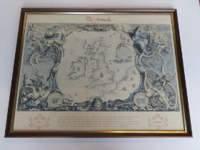 Print; 'The Armada' showing places of action between the English and Spanish fleets,