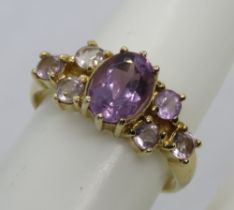 A 14ct gold amethyst ring,