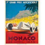 A pop art style motor racing print 'Monaco 1935', 8.3x11.7 inches (A4).