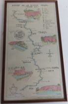 A strip map of Ashby De La Zouch canal, printed from a pen and ink by J Little,