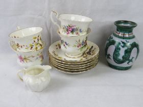 A quantity of ceramics including Royal Albert, Shelley and a Tintagel Pottery vase.