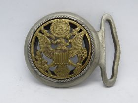 E Pluribus Unum US military belt buckle c1990s, Army Navy Airforce.