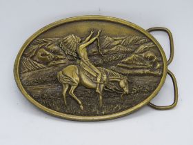 A Bergamot Brass Works Chief Joseph belt buckle c1977,