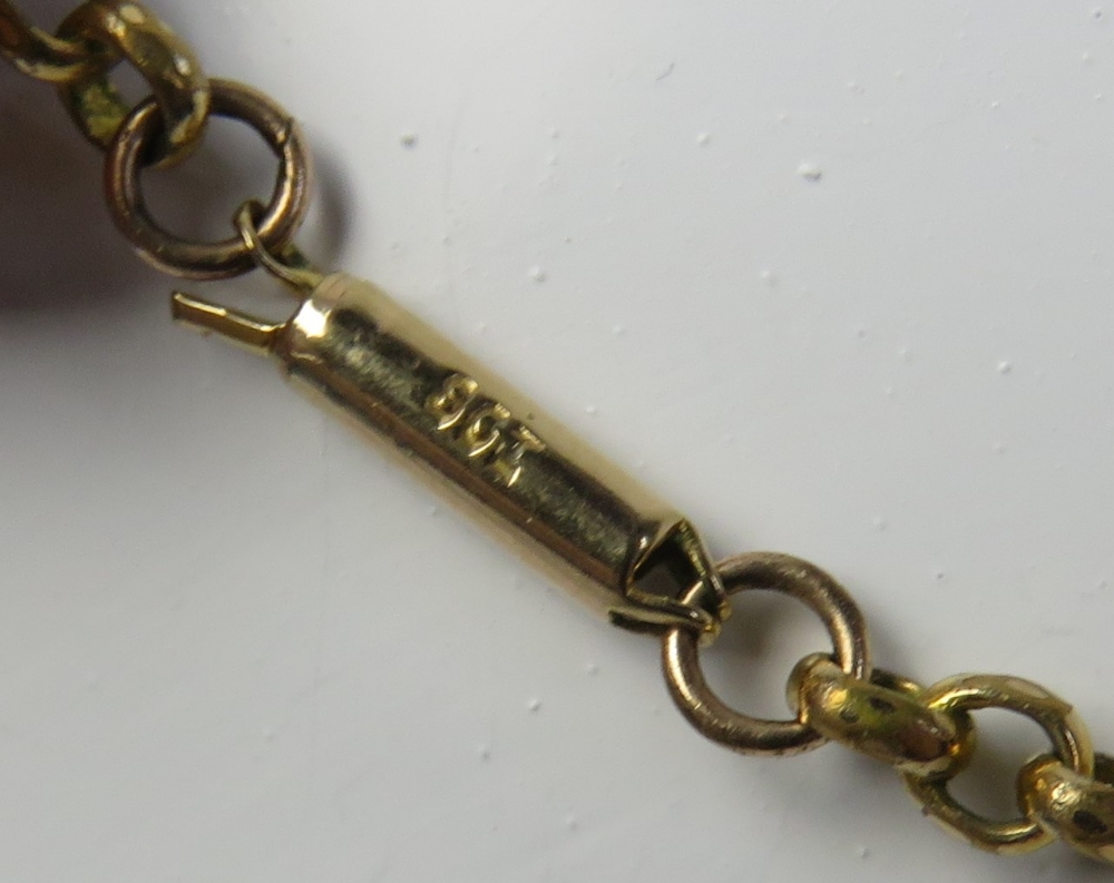 A heavy vintage 9ct gold belcher link chain necklace, stamped 9ct to the barrel clasp, - Image 2 of 3