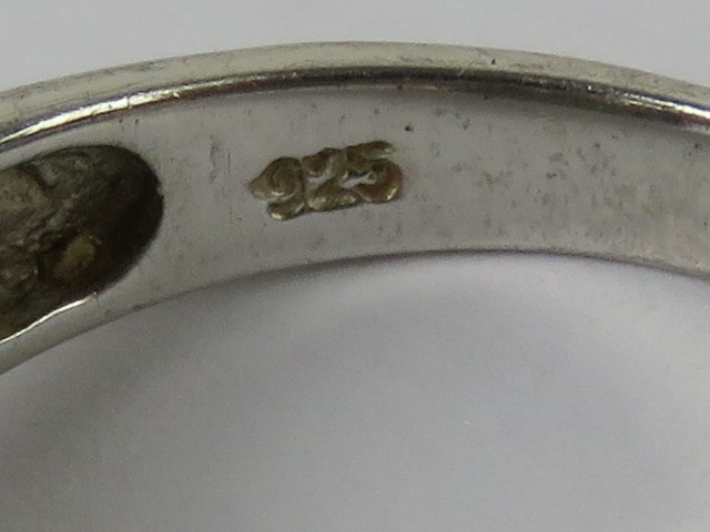 A contemporary silver and cz cluster ring, square shaped with double row band, stamped 925, - Image 3 of 3