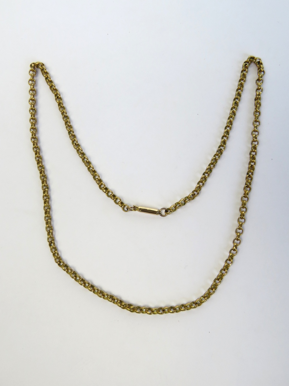 A heavy vintage 9ct gold belcher link chain necklace, stamped 9ct to the barrel clasp, - Image 3 of 3