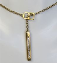 A 9ct gold diamond necklace,