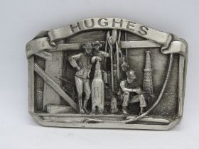 A Hughes Tool Division Oil & Gas Drilling, Texas USA, c1980s belt buckle, ASI 3693.