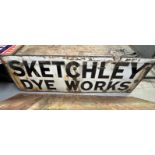 A rare pair of vintage enamelled advertising signs for Sketchley Dye Works & Dry Cleaning.