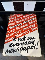 A c1960s enamelled advertising sign for Sunday Mercury Newspaper, approx 43 x 60cm (17 x 24").