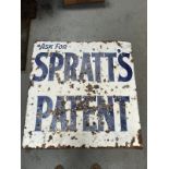 A vintage enamelled advertising sign for Spratt's Patent, approx 101 x 101cm (40 x 40").