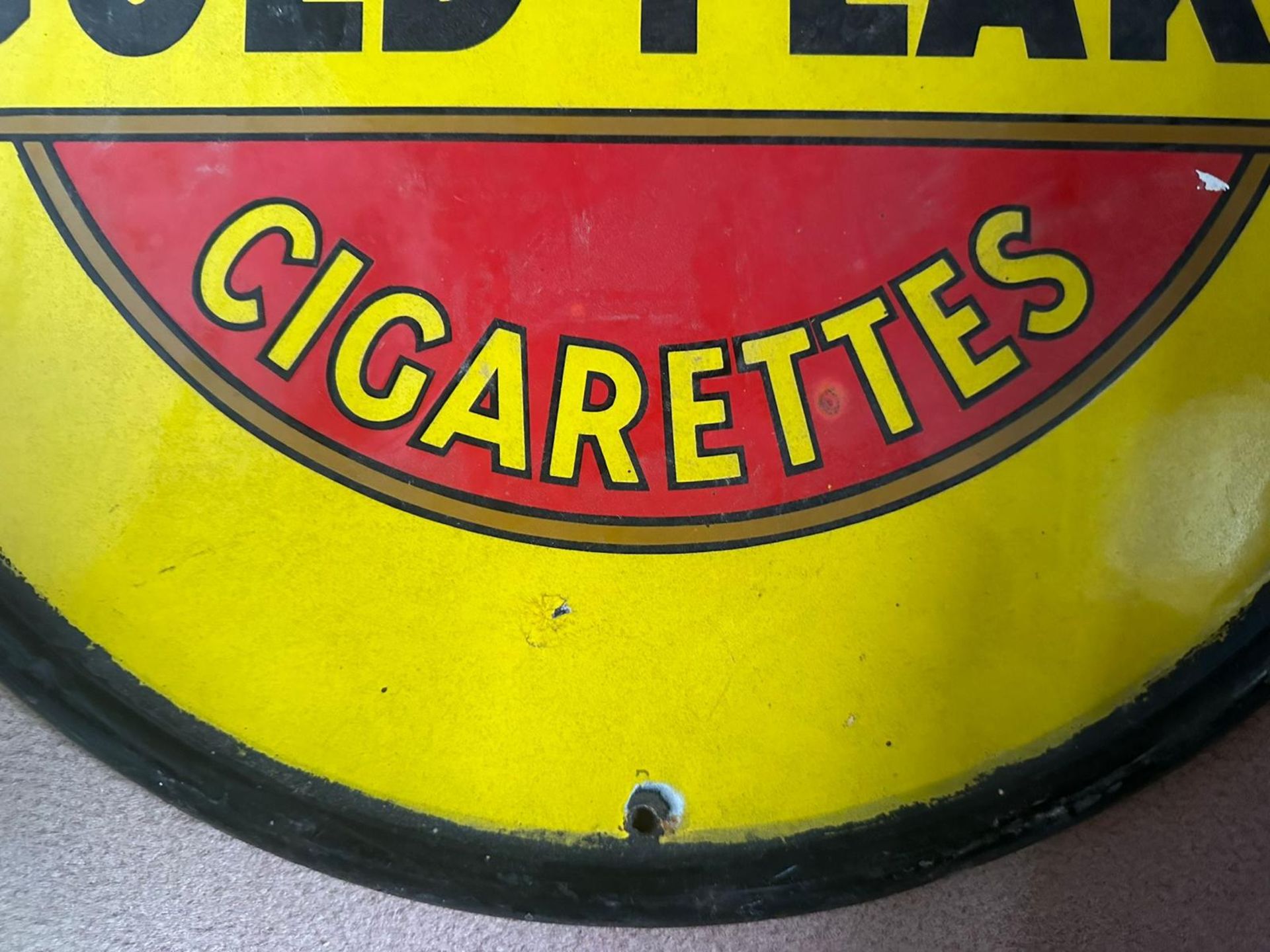 A vintage enamelled circular roundel advertising sign for Will's Gold Flake Cigarettes, - Image 4 of 9