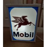 A contemporary illuminated Mobile Pegasus box sign, 43 x 32 x 9cm.