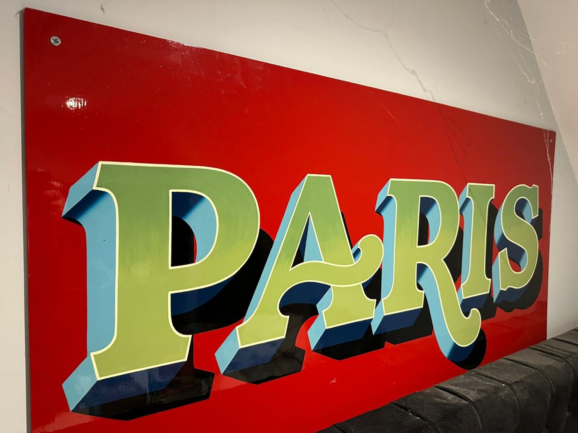 A rare and genuine Joby Carter hand painted fairground sign on wood. Approx 120 x 60cm (4 x 2ft). - Image 2 of 3