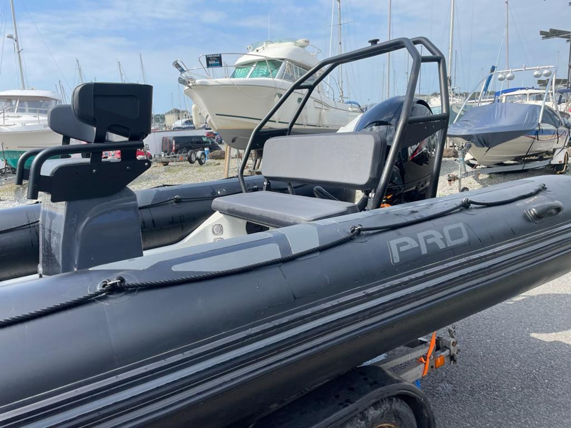 Zodiac 650 Pro rigid inflatable boat with Mercury 150 outboard engine. Includes road trailer. - Image 5 of 14