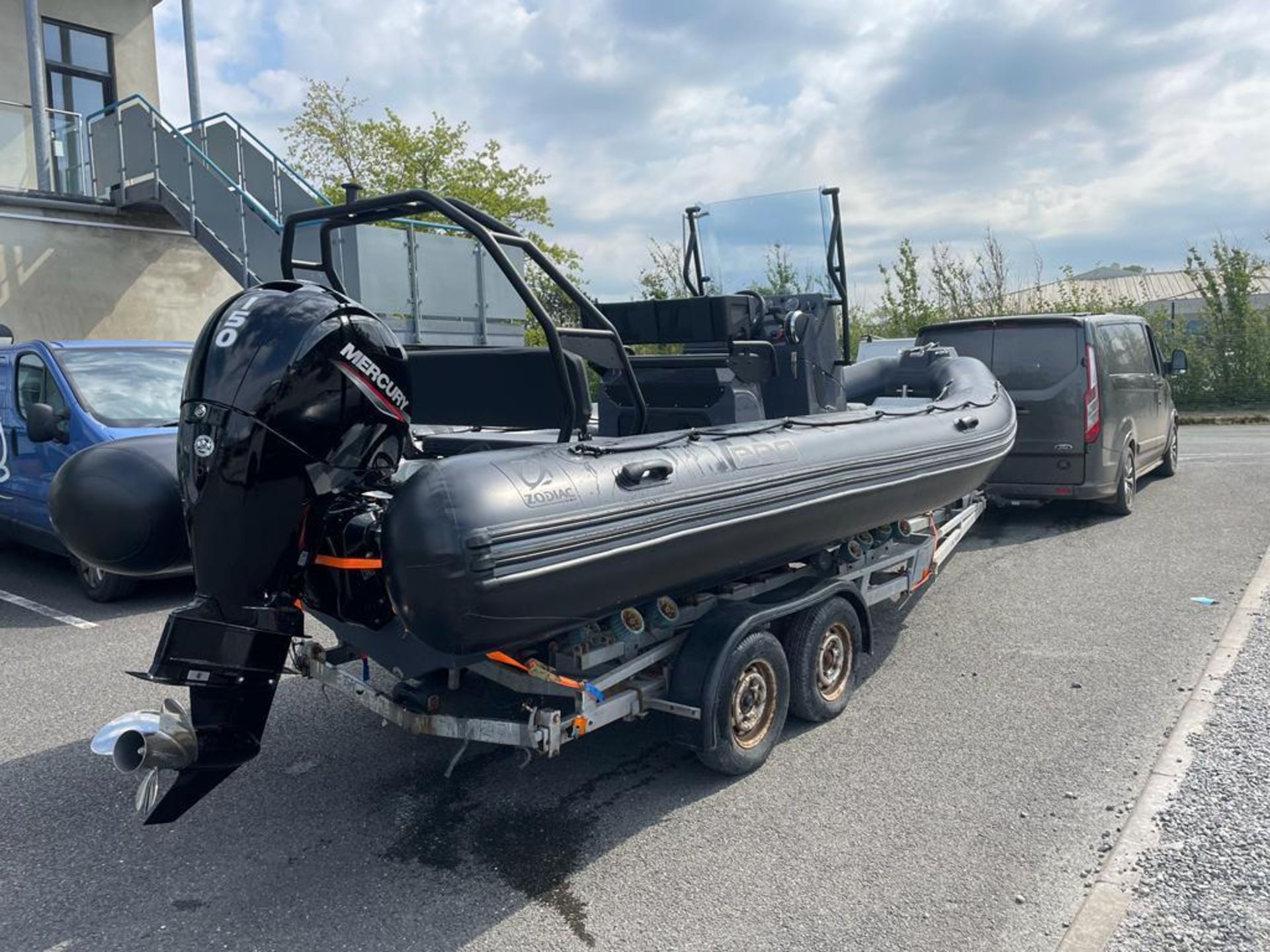Zodiac 650 Pro rigid inflatable boat with Mercury 150 outboard engine. Includes road trailer. - Image 2 of 14