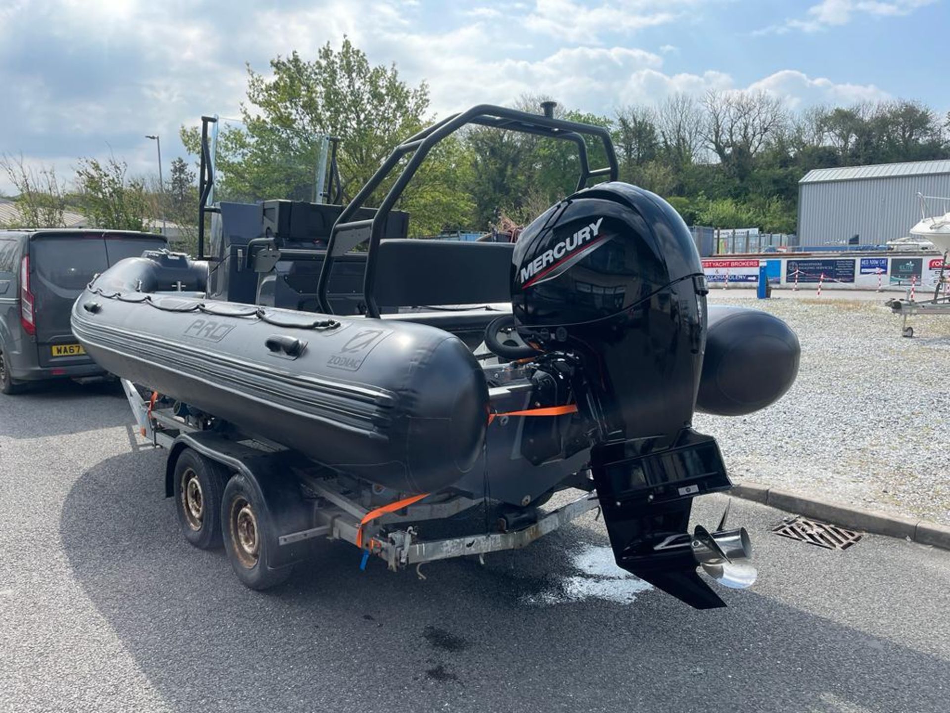 Zodiac 650 Pro rigid inflatable boat with Mercury 150 outboard engine. Includes road trailer. - Image 3 of 14