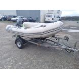 2004 Avon rigid inflatable boat with 2004 Yamaha 15HP two stroke outboard engine.