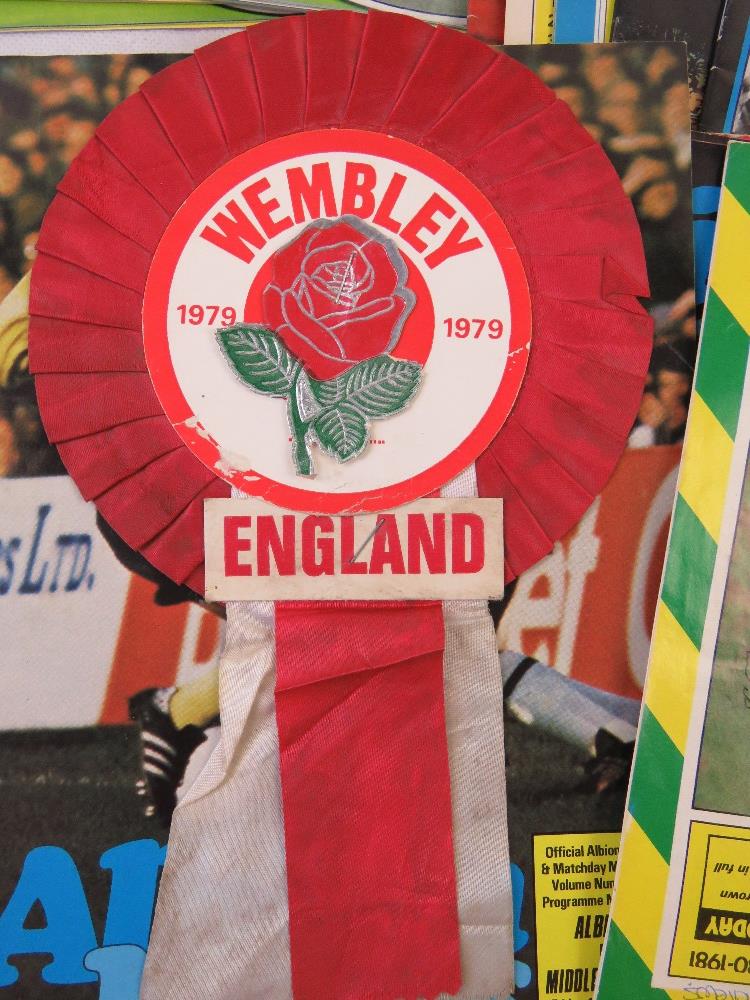 A quantity of West Bromwich Albion 'Albion News' magazines together with a Wembley 1979 rosette. - Image 2 of 2