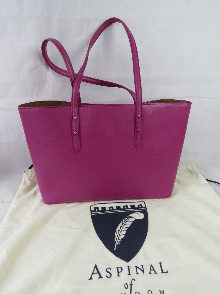 Aspinal of London, leather handbag in pink, with dust bag. - Image 3 of 4