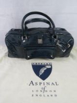 Aspinal of London, leather handbag in navy, with dust bag.