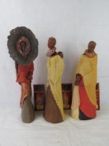 Three large Soul Journey composition figures of Maasai tribes people.