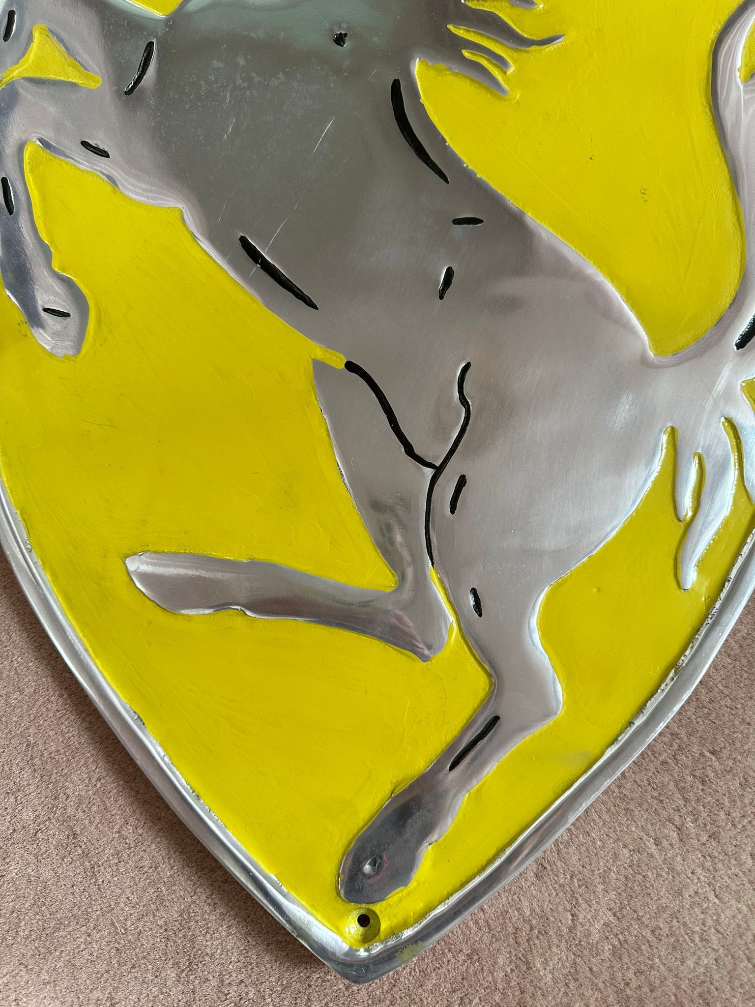 A cast aluminium Ferrari themed yellow-g - Image 4 of 4