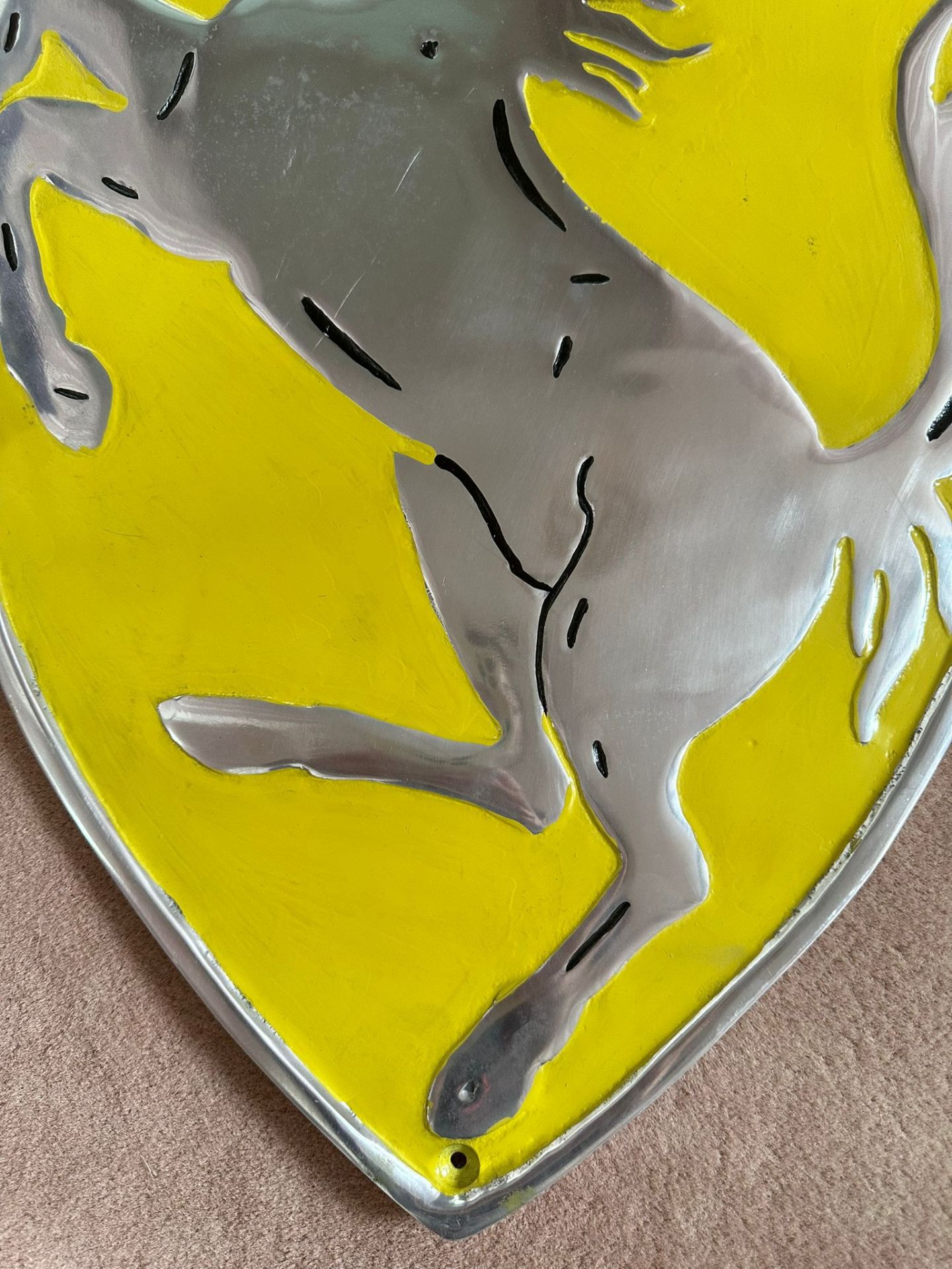 A cast aluminium Ferrari themed yellow-g - Bild 4 aus 4