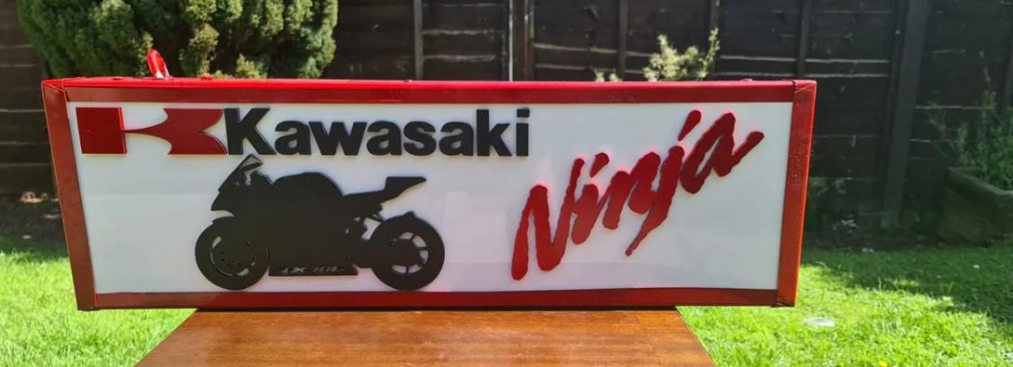 A contemporary 'Kawasaki Ninja' advertis