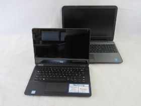 Two Dell laptops. Disclaimer: electrical items are sold as untested and without guarantee.