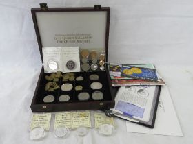 Four silver proof commemorative coins with certificates,