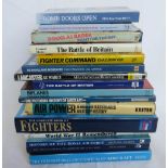 A quantity of assorted military and aviation themed books inc RAF, jets, biplanes, Lancaster,