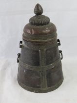 A traditional Sherpa copper container or Solok for cooked food, 30.5cm high.