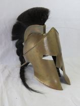 A reenactors 'Spartan' helmet.