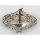 A hallmarked silver ring tray and stand.