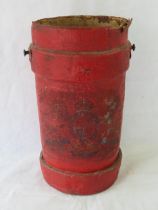 A Cordite bucket or Clarkson case having Royal Coat of Arms upon,