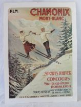 A vintage style Chamonix Mont-Blanc poster, 70 x 50cm.