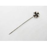 A WWII German black enamel Iron Cross stick pin.