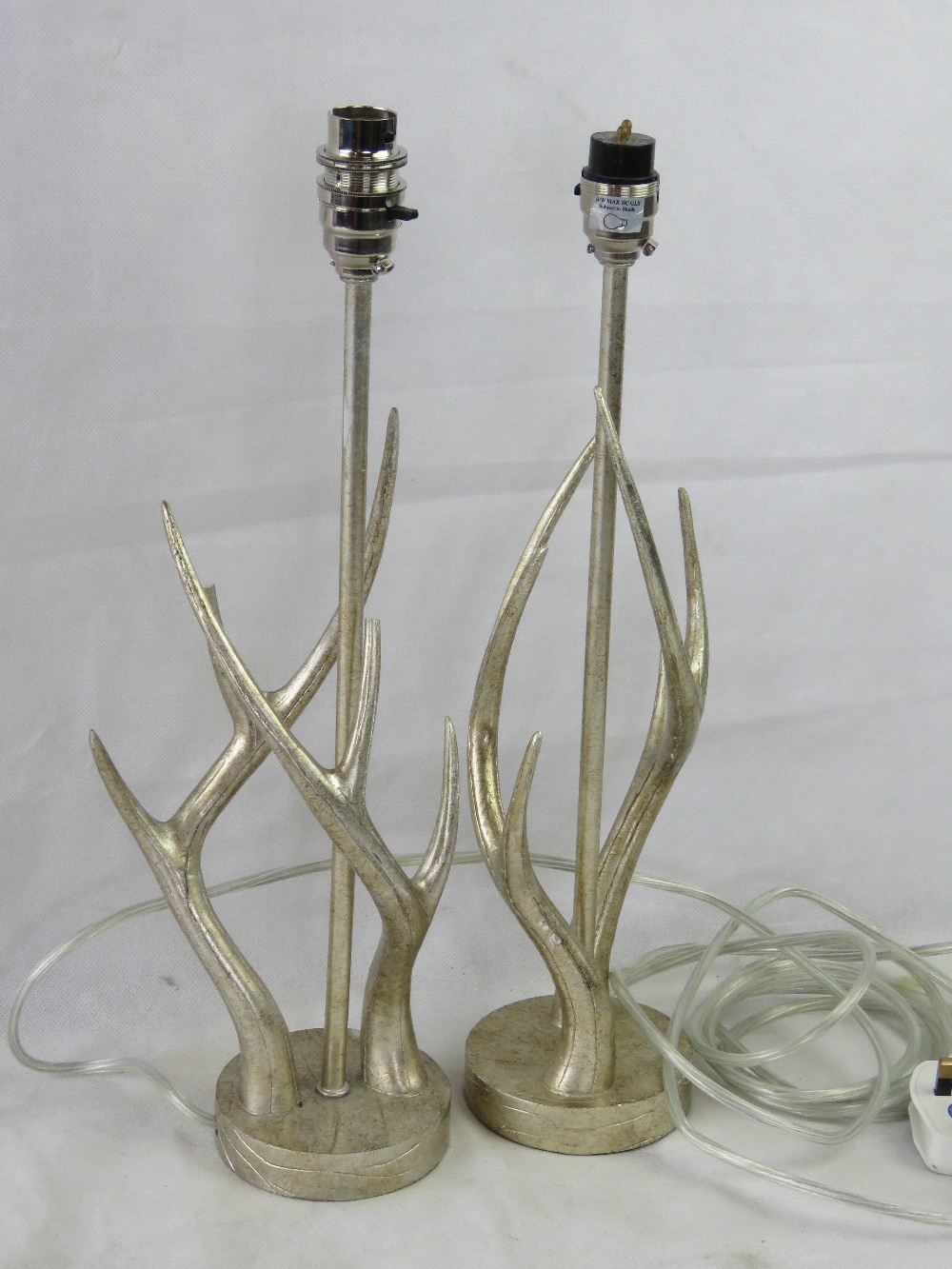 A pair of Laura Ashley antler table lamps, a/f.