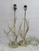 A pair of Laura Ashley antler table lamps, a/f.