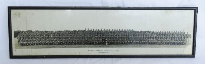 Regiment photograph in frame, 3rd County of London Yeomanry (Sharpshooters) Popham Camp 1939.