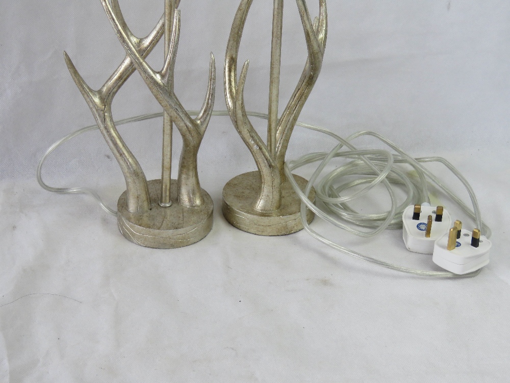 A pair of Laura Ashley antler table lamps, a/f. - Image 2 of 3