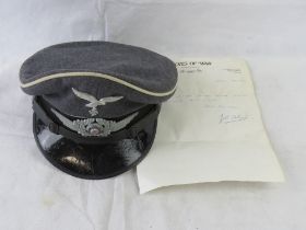 Luftwaffe Officer’s peaked cap. Hermann Goring Division.