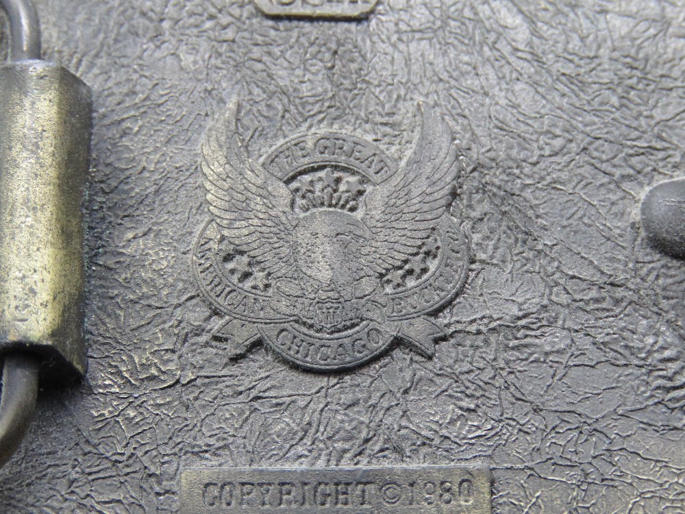 A Great American Buckle Co Chicago duck in flight belt buckle c1980s, serial number 470, - Image 3 of 4