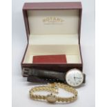 A vintage gents Timex Quartz watch, together with a ladies Rotary with with box.