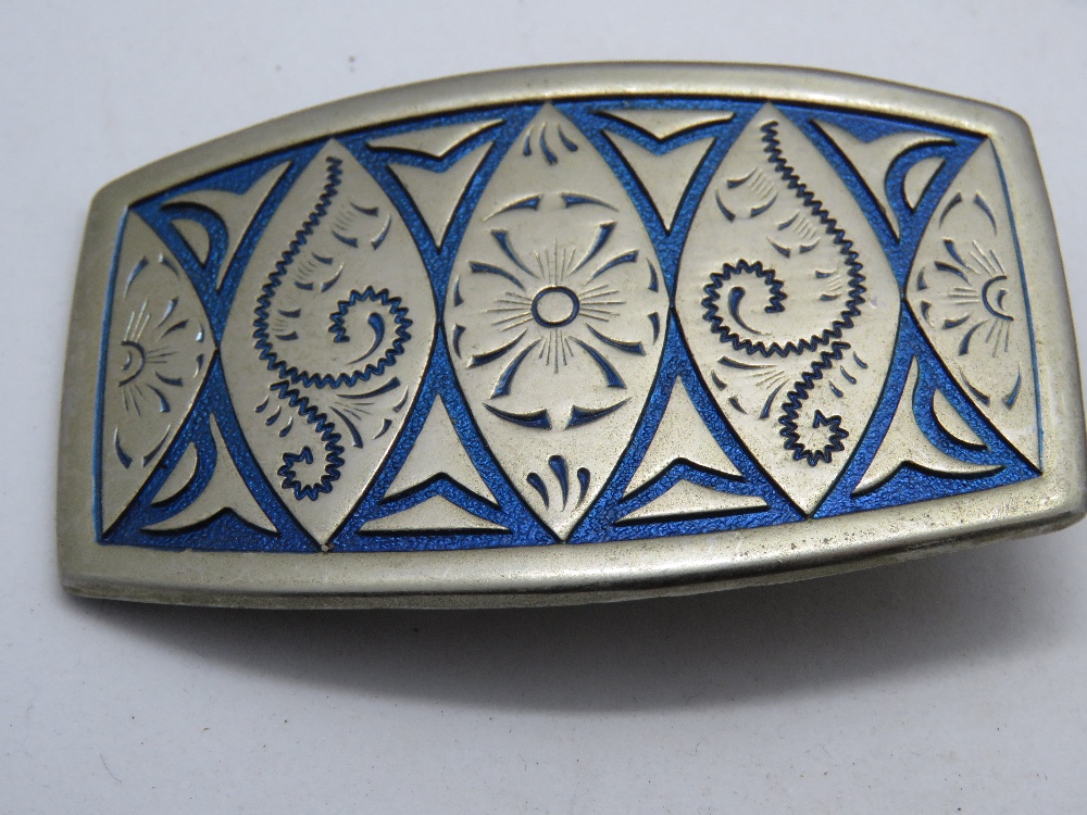 Three pressed metal vintage belt buckles. - Image 4 of 5