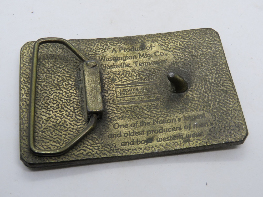 A Dee Cee authentic western wear belt buckle, made in USA by Lewis Corp Palatine, IL. - Image 2 of 3