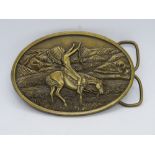 A Bergamot Brass Works Chief Joseph belt buckle c1977,