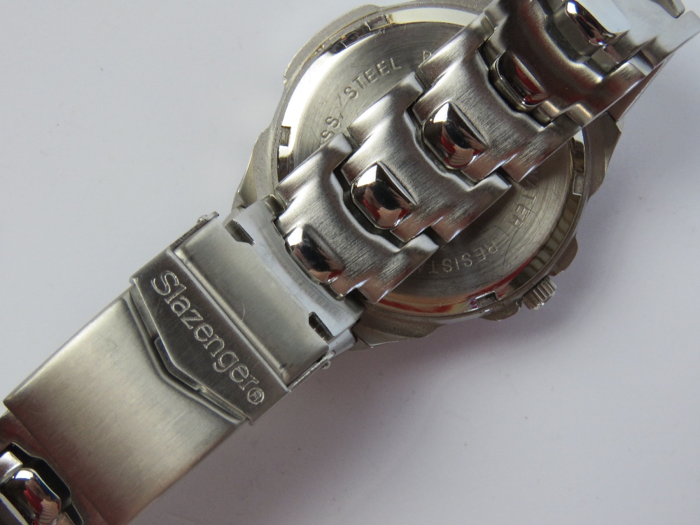 A stainless steel Slazenger wrist watch with original watch having luminous hands and date aperture, - Image 3 of 3
